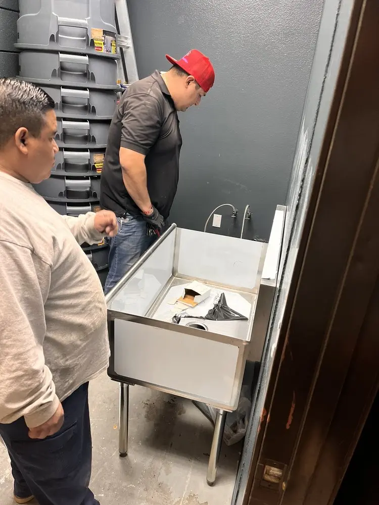 Commercial plumbing and sink installation in Cameron